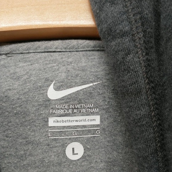 Nike Men's Spell Out Neon Logo Hoodie Sweatshirt Gray Large Pullover Drawstring - Picture 10 of 14